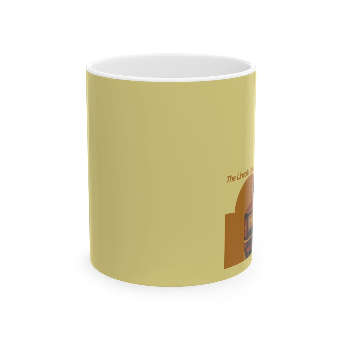 Vintage Detective Illustration Mug | Retro Mystery Scene, Yellow Background | Lincoln Lawyer - alternate angle 1, merchandise