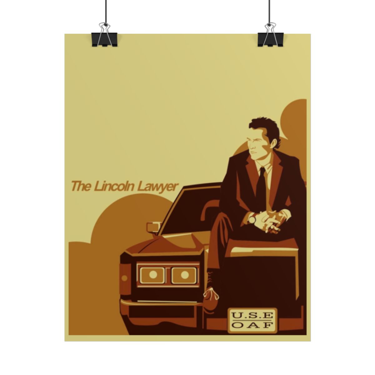 The Lincoln Lawyer Poster | Vintage Car Lawyer Illustration, Retro Film Print | Lincoln Lawyer