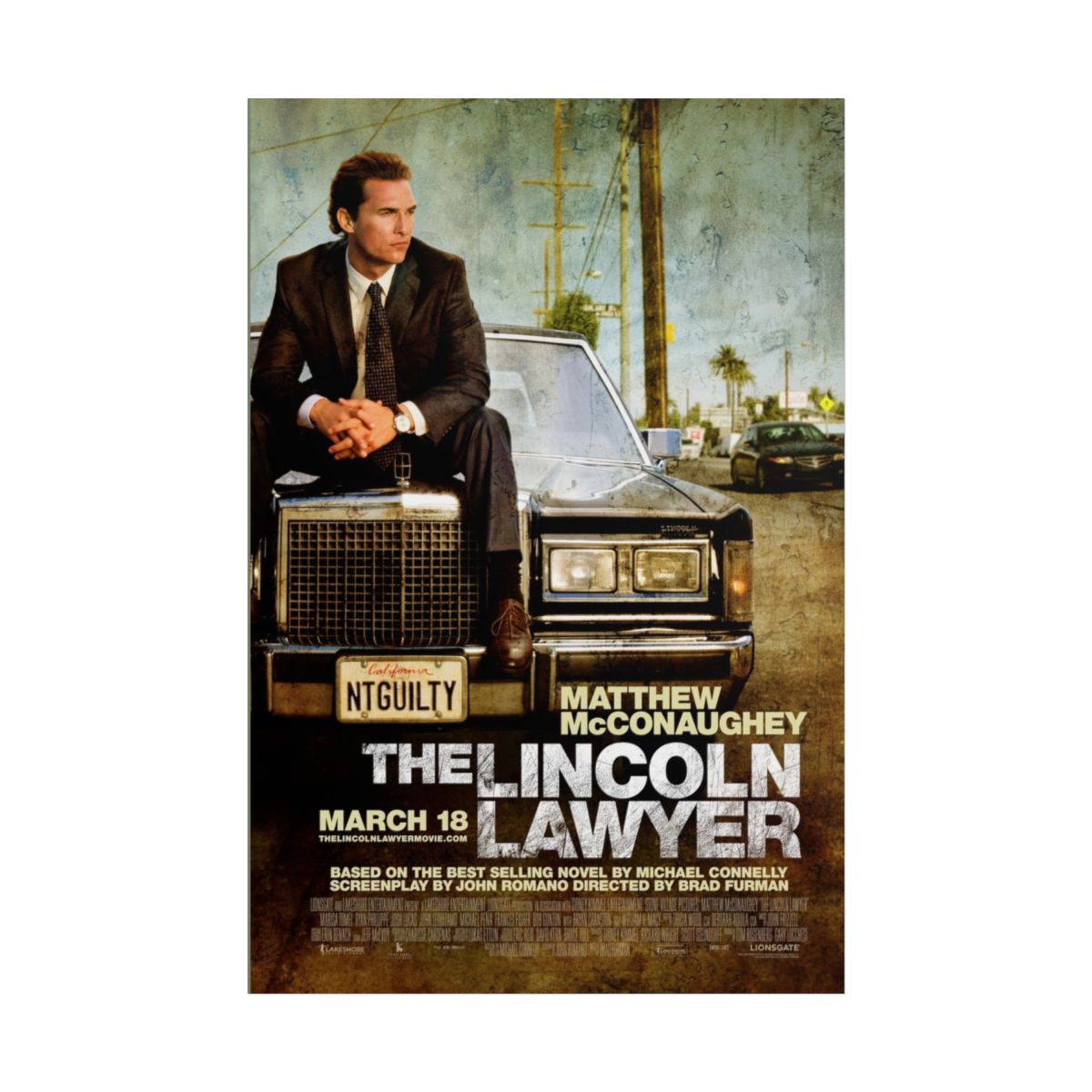 The Lincoln Lawyer Movie Poster, Rolled Poster | Lincoln Lawyer - alternate angle 1, merchandise